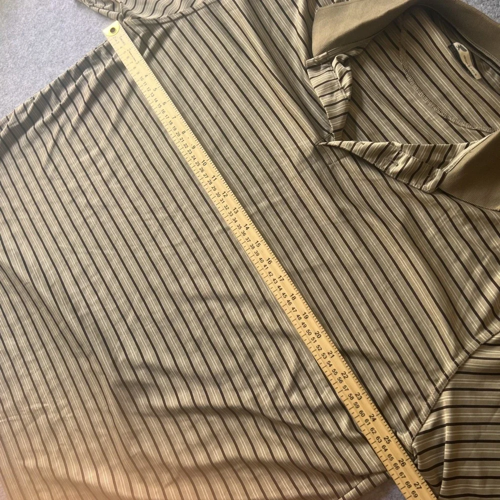 Iron Eagle‎ Performance Polo XXL Brown Striped Breathable Polyester